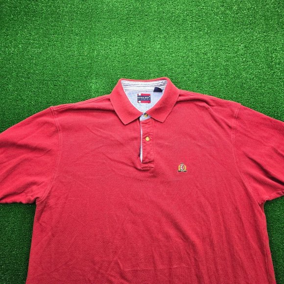 Bugle Boy Polo Shirt Mens 2XL Red Short Sleeve Y2K Preppy Golf Casual - Picture 2 of 7